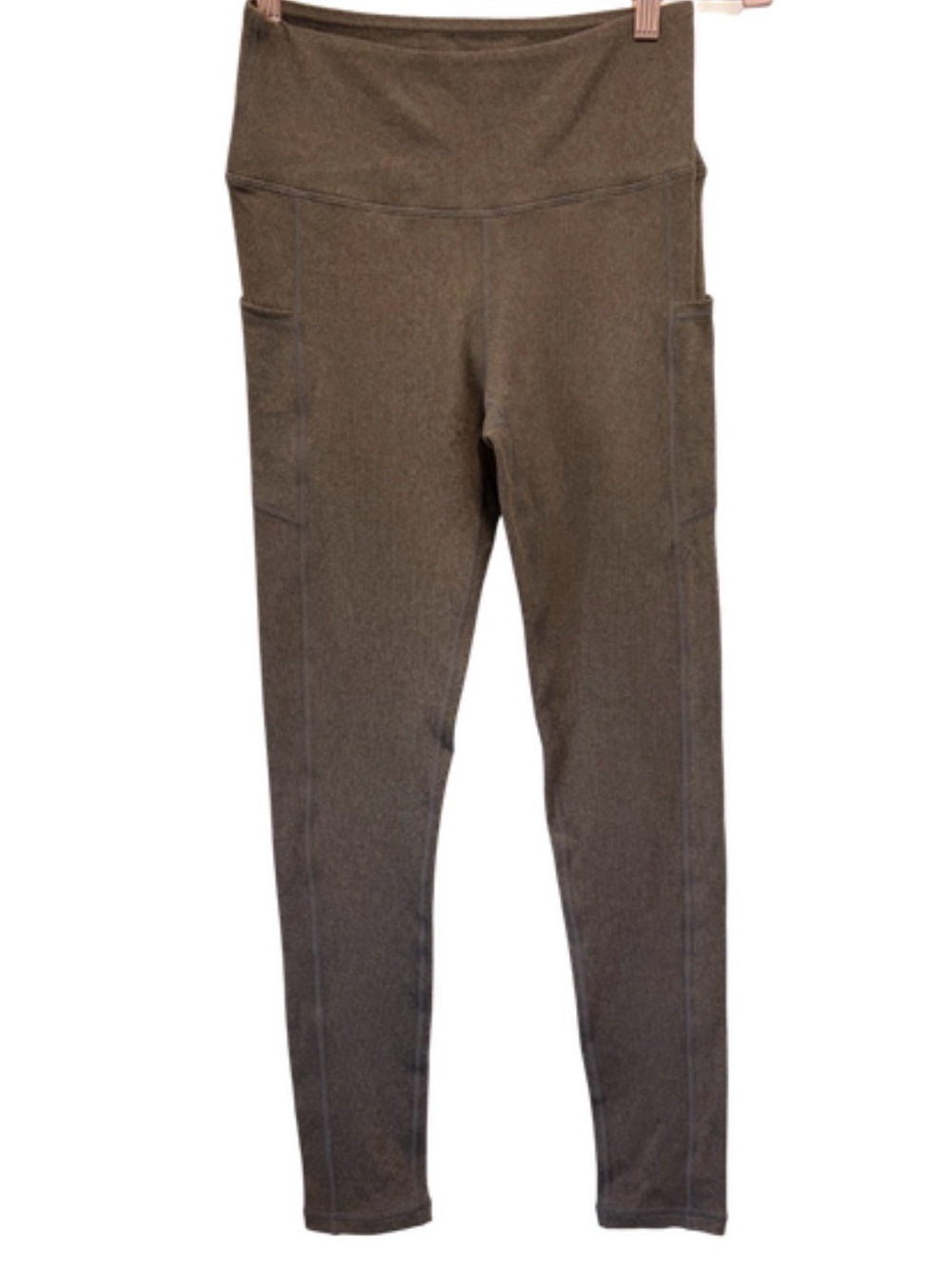 Mono B High Rise Leggings Size Small Brown Athletic Yoga Pants Pockets